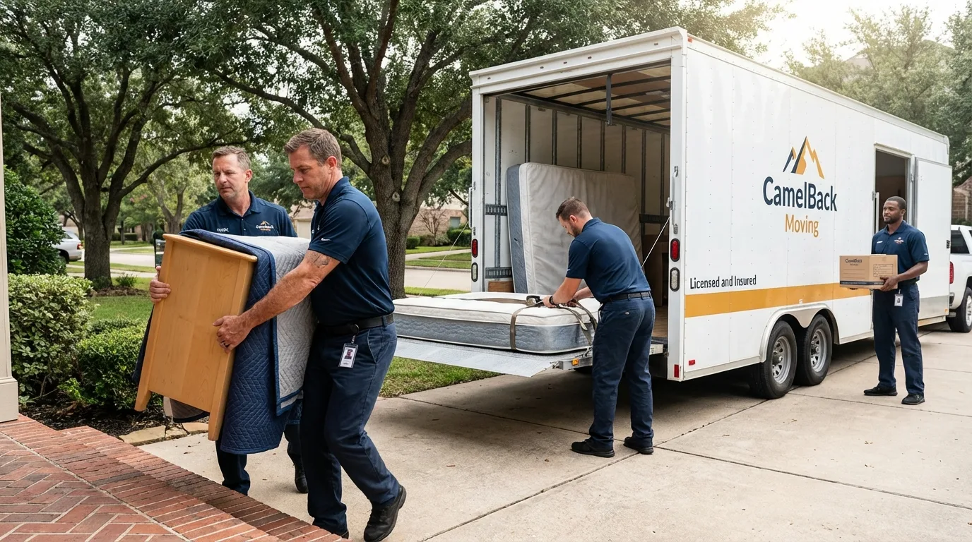 Crew loading residential truck for cross-state move from Grafton, WV