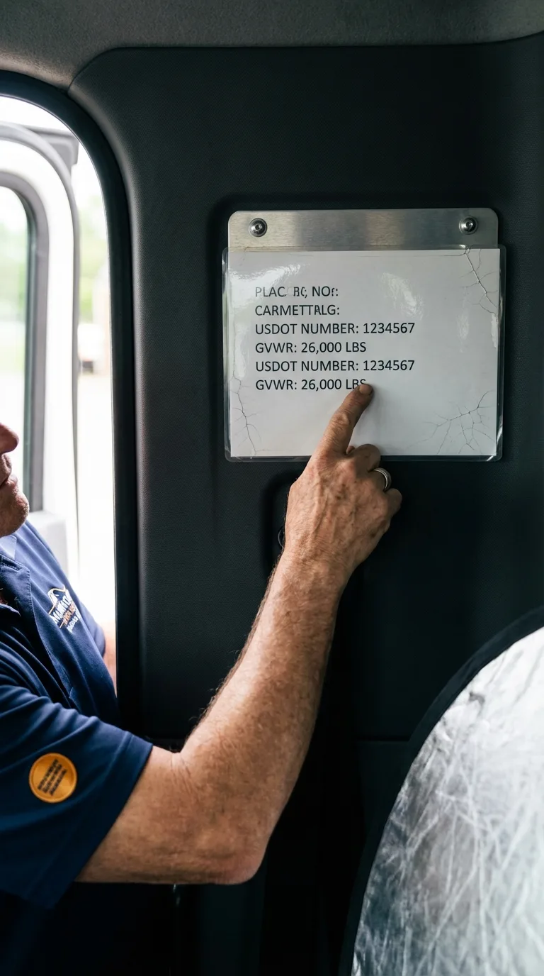 USDOT licensing placard verification in Grafton